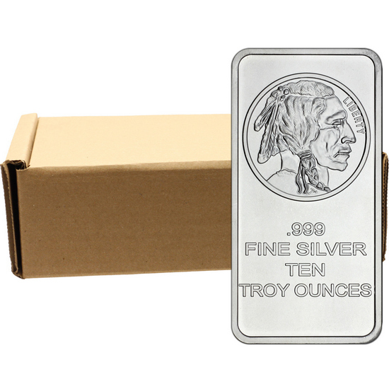 Buffalo Replica 10oz .999 Silver Bar 50pc