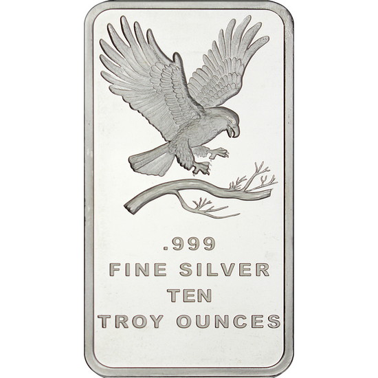 SilverTowne Trademark Eagle 10oz .999 Silver Bar 50pc