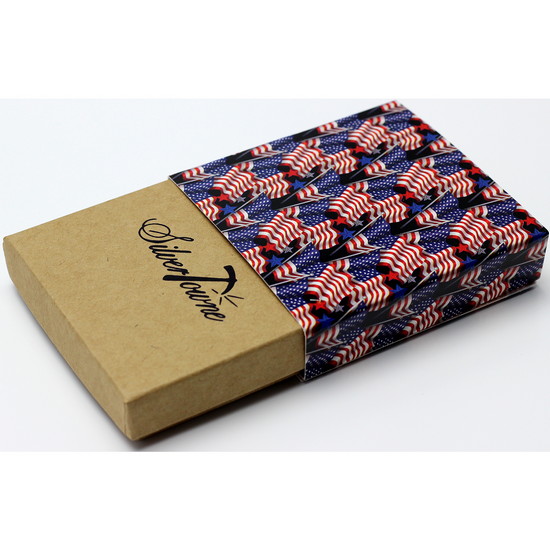 SilverTowne Natural Kraft Paper Gift Box with American Flag Pattern Box Sleeve and Fitted Capsule SilverTowne Natural Kraft Paper Gift Box with American Flag Pattern Box Sleeve and Fitted Capsule