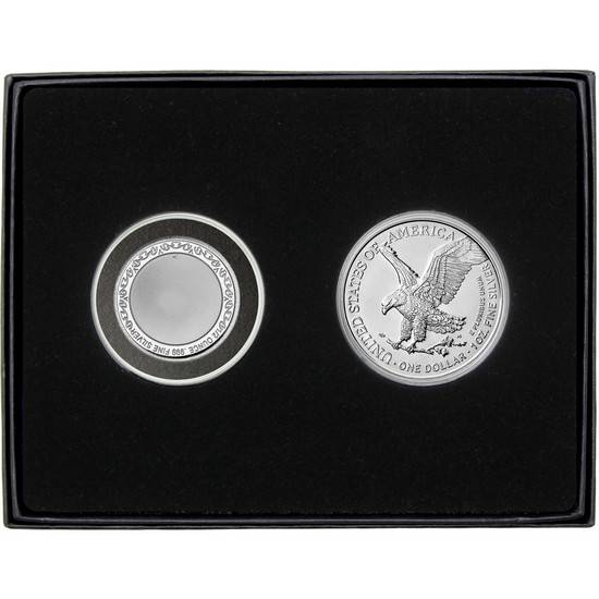 Trick or Treat Silver Medallion and Silver American Eagle 2pc Gift Set