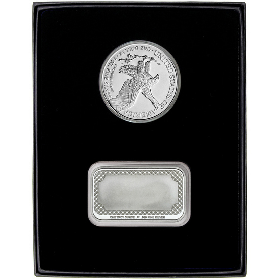 Halloween Headless Horseman Silver Bar and Silver American Eagle 2pc Gift Set Halloween Headless Horseman Silver Bar and Silver American Eagle 2pc Gift Set