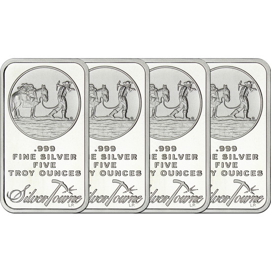 SilverTowne Trademark 5oz .999 Silver Bar 4pc