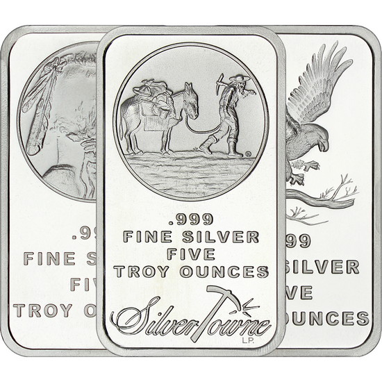 Mixed Designs 5oz .999 Silver Bar 3pc