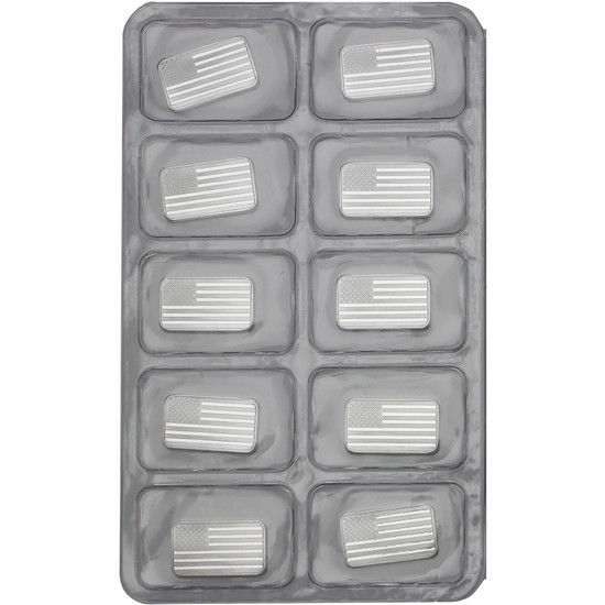 American Flag Half Ounce .999 Silver Bar 10pc