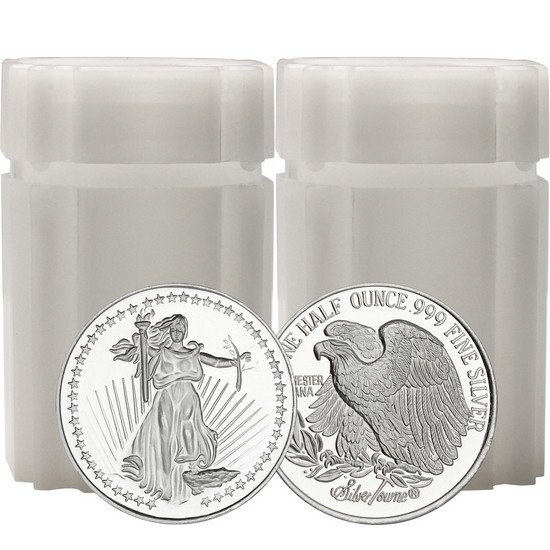 SilverTowne Trademark Saint-Gaudens Replica Half Ounce .999 Silver Medallion 40pc