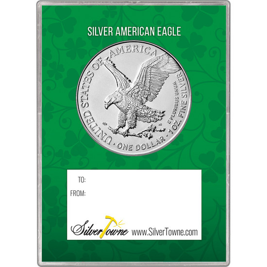 2025 Silver American Eagle BU in Good Luck Clover Gift Holder 2025 Silver American Eagle BU in Good Luck Clover Gift Holder