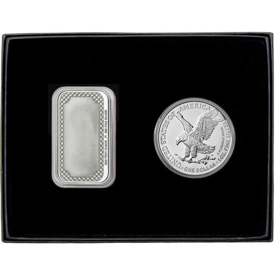 Happy Thanksgiving Harvest Silver Bar and Silver American Eagle 2pc Gift Set Happy Thanksgiving Harvest Silver Bar and Silver American Eagle 2pc Gift Set