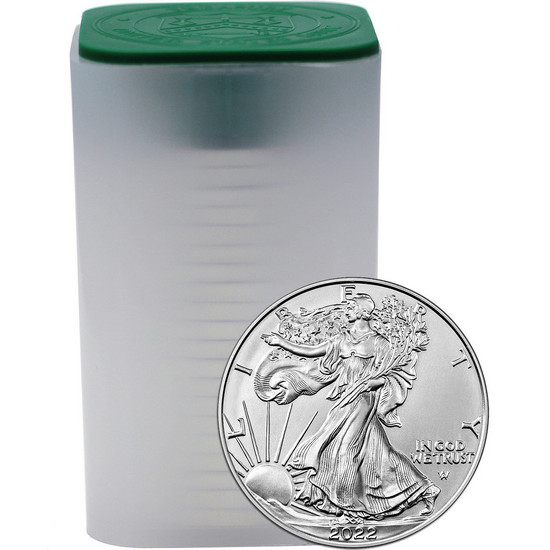 2022 Silver American Eagle BU Coin 20pc in Tube