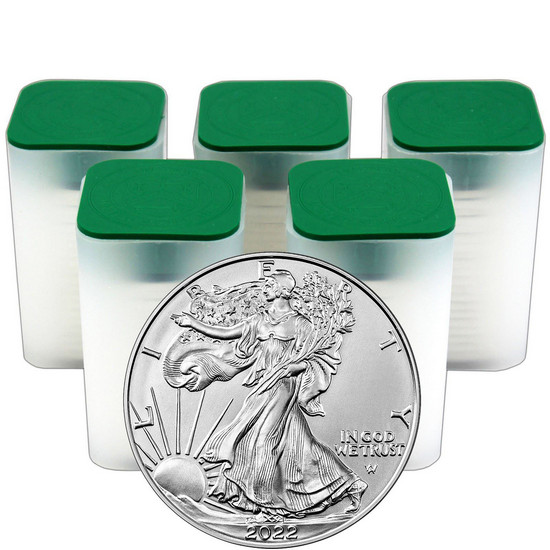 2022 Silver American Eagle BU Coin 100pc in Tubes
