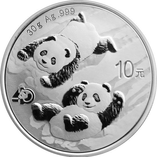 JJ572 2021 China Silver Panda 30g Ag 999 10Y Coin Bullion BU Uncirculated 