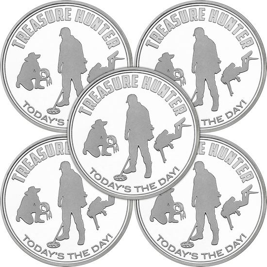 Treasure Hunter: Today's the Day 1oz .999 Silver Medallion 5pc