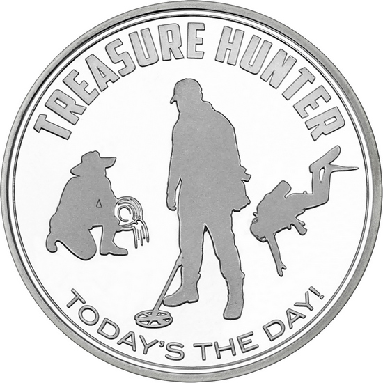 Treasure Hunter: Today's the Day 1oz .999 Silver Medallion 5pc Treasure Hunter: Today's the Day 1oz .999 Silver Medallion 5pc
