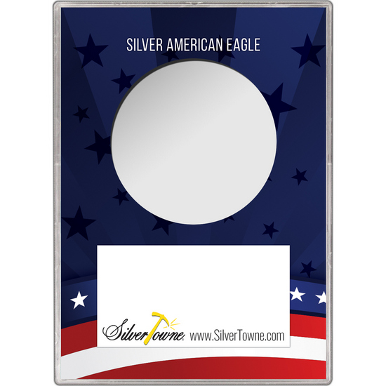 Patriotic Merry Christmas Gift Holder for Silver American Eagle - Empty Patriotic Merry Christmas Gift Holder for Silver American Eagle - Empty