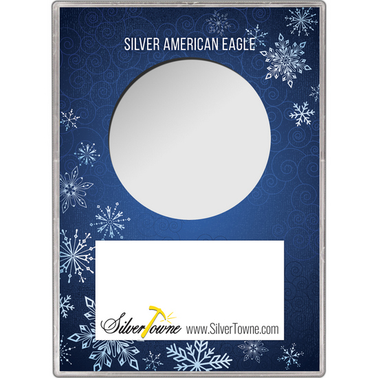 Happy Holidays Snowflakes Gift Holder for Silver American Eagle - Empty