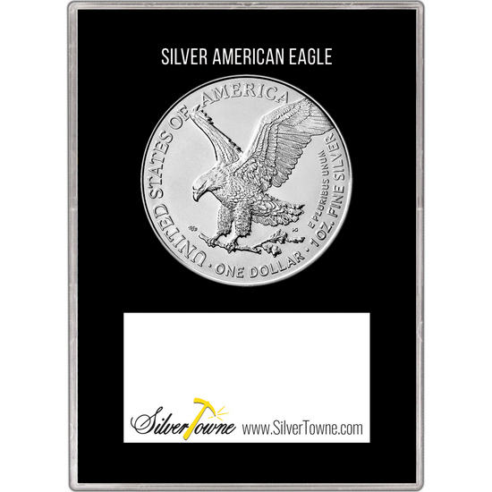 2025 Silver American Eagle BU in Black & Gold Happy Birthday Gift Holder 2025 Silver American Eagle BU in Black & Gold Happy Birthday Gift Holder