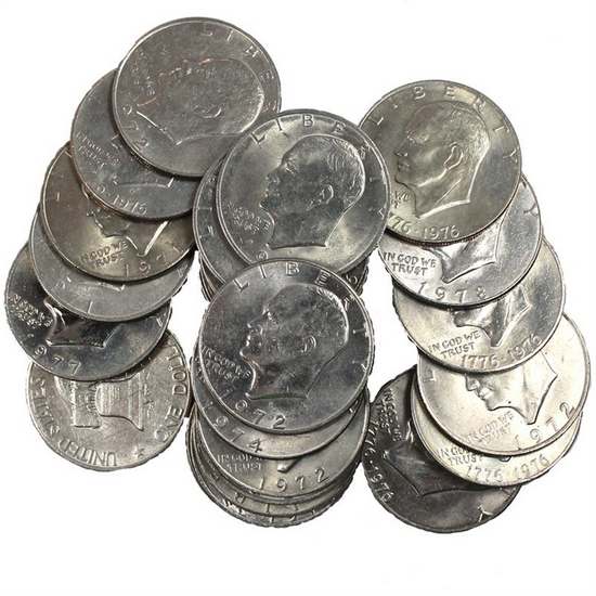 25pc Circulated Eisenhower Dollar Grab Bag Dates Our Choice