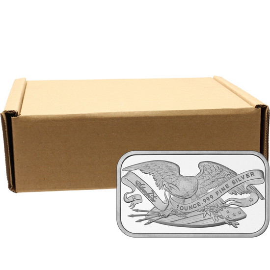 Retro SilverTowne Eagle and Shield 1oz .999 Silver Bar 500pc