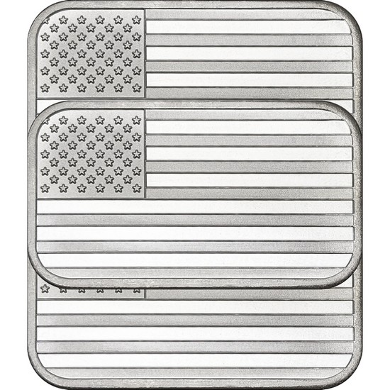 American Flag 1oz .999 Silver Bar 3pc