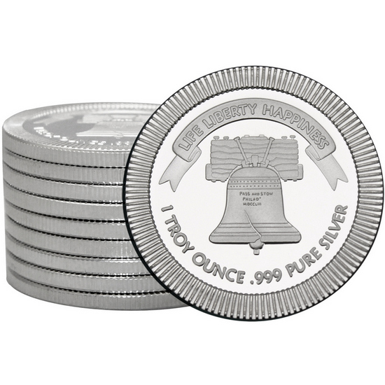Liberty Bell Stackables 1oz .999 Silver Medallion 10pc