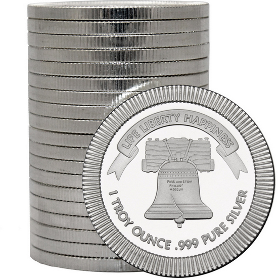 Liberty Bell Stackables 1oz .999 Silver Medallion 20pc