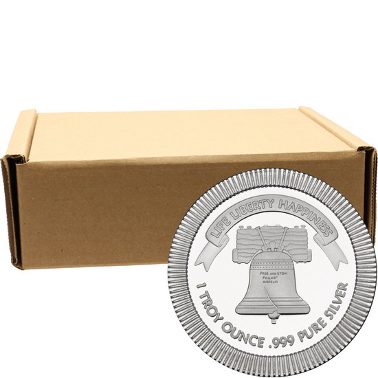Liberty Bell Stackables 1oz .999 Silver Medallion 500pc