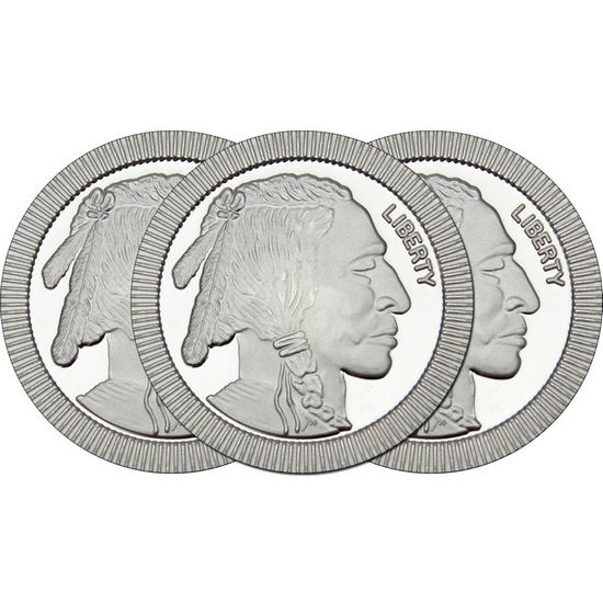 Buffalo Replica Stackables 1oz .999 Silver Medallion 3pc