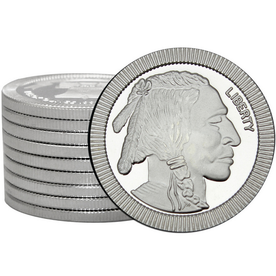 Buffalo Replica Stackables 1oz .999 Silver Medallion 10pc