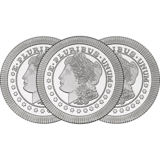 Morgan Dollar Replica Stackables 1oz .999 Silver Medallion 3pc