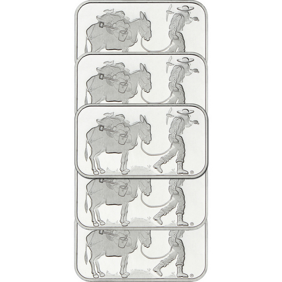 SilverTowne Prospector 1oz .999 Silver Bar 5pc