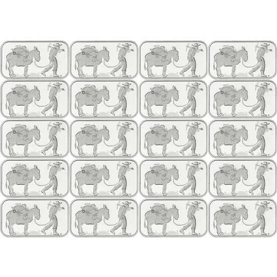 SilverTowne Prospector 1oz .999 Silver Bar 20pc