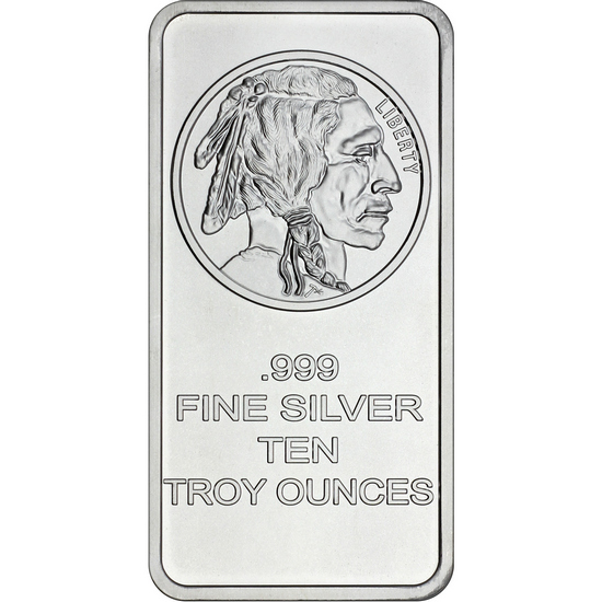 Buffalo Replica 10oz .999 Silver Bar 3pc Buffalo Replica 10oz .999 Silver Bar 3pc