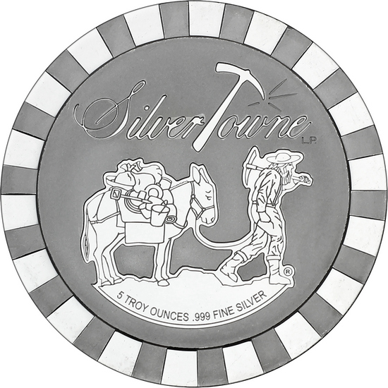 SilverTowne Stackables™ Trademark Prospector 5oz .999 Silver Medallion 10pc SilverTowne Stackables™ Trademark Prospector 5oz .999 Silver Medallion 10pc