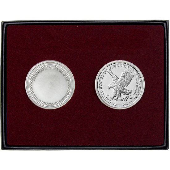 Happy Birthday Silver Medallion and Silver American Eagle 2pc Gift Set Happy Birthday Silver Medallion and Silver American Eagle 2pc Gift Set