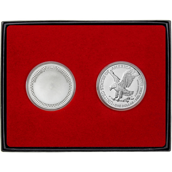 Baby's First Birthday Birthday Silver Medallion and Silver American Eagle 2pc Gift Set Baby's First Birthday Birthday Silver Medallion and Silver American Eagle 2pc Gift Set
