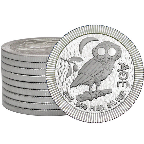 2020 Niue Silver Owl of Athena Stackables 1oz .999 Silver Coin 10pc
