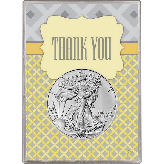 2024 Silver American Eagle BU in Thank You Gift Holder