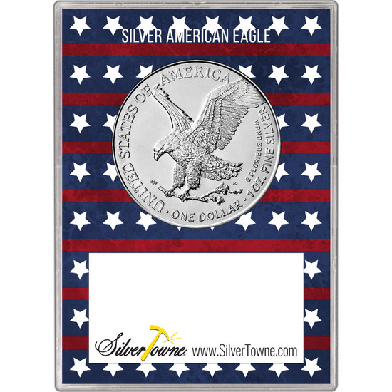 2025 Silver American Eagle BU in Patriotic Stars and Stripes Gift Holder 2025 Silver American Eagle BU in Patriotic Stars and Stripes Gift Holder