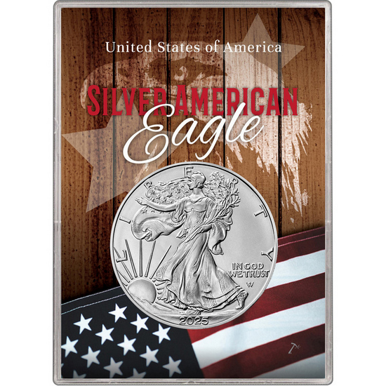 2024 Silver American Eagle BU in Patriotic Flag and Eagle Gift Holder