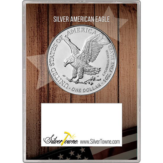 2025 Silver American Eagle BU in Patriotic Flag and Eagle Gift Holder 2025 Silver American Eagle BU in Patriotic Flag and Eagle Gift Holder