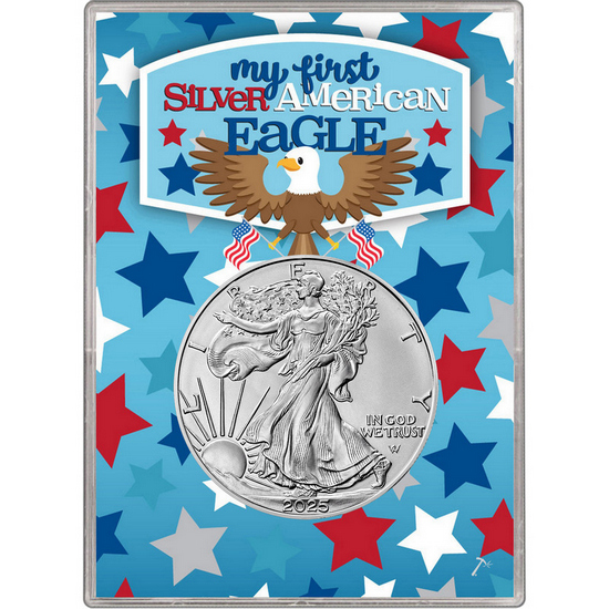 2024 Silver American Eagle BU in My First SAE Gift Holder