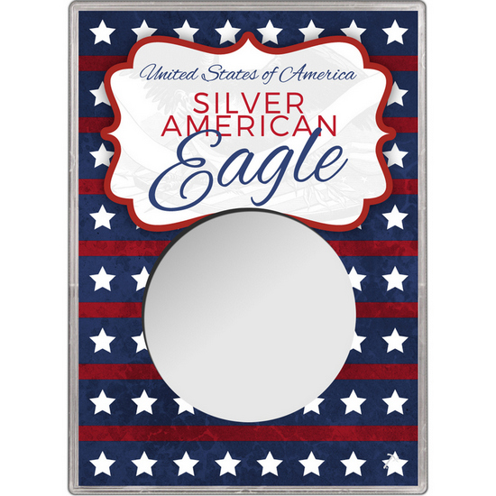 Patriotic Stars and Stripes Gift Holder for Silver American Eagle - Empty