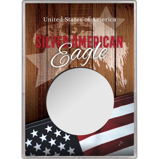 Patriotic Flag and Eagle Gift Holder for Silver American Eagle - Empty