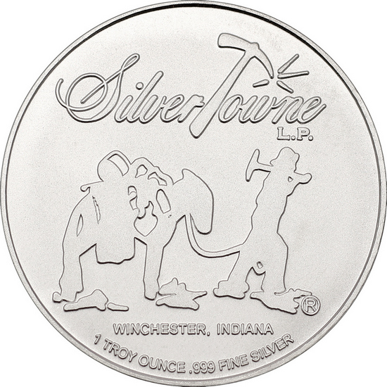 SilverTowne Prospector Waffleback Trademark Logo 1oz .999 Silver Medallion 3pc SilverTowne Prospector Waffleback Trademark Logo 1oz .999 Silver Medallion 3pc