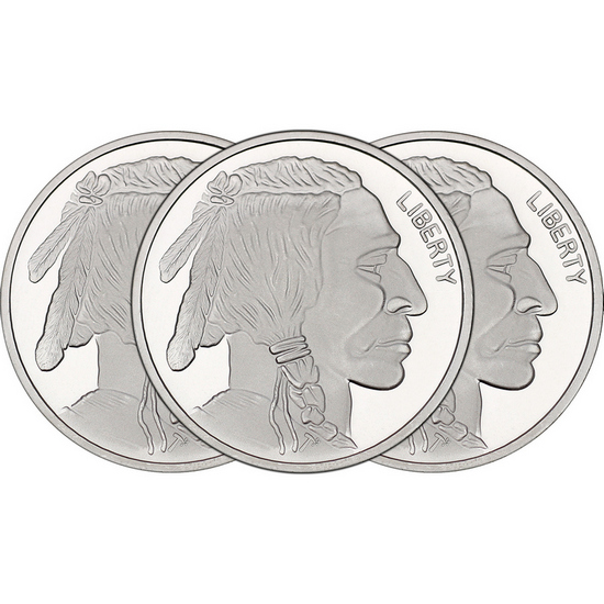 Buffalo Replica 1oz .999 Silver Medallion 3pc