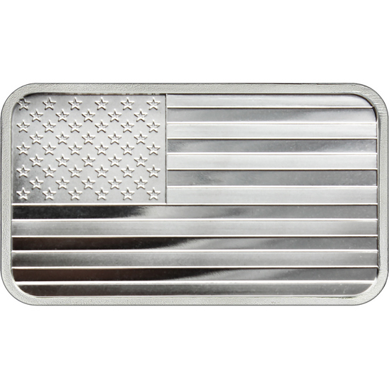 American Flag 5oz .999 Silver Bar 4pc
