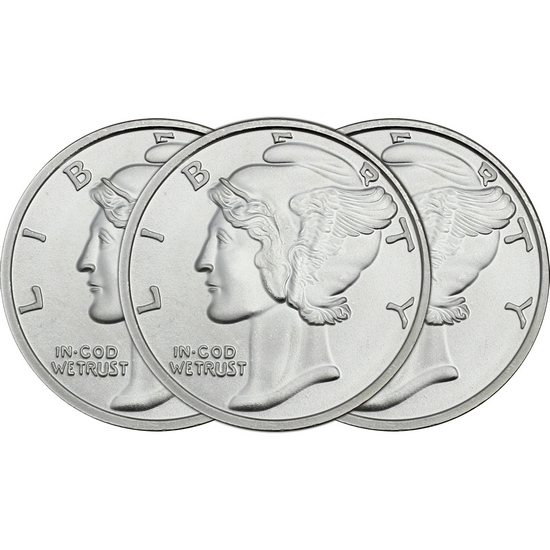 Mercury Dime Replica 1oz .999 Silver Medallion 3pc