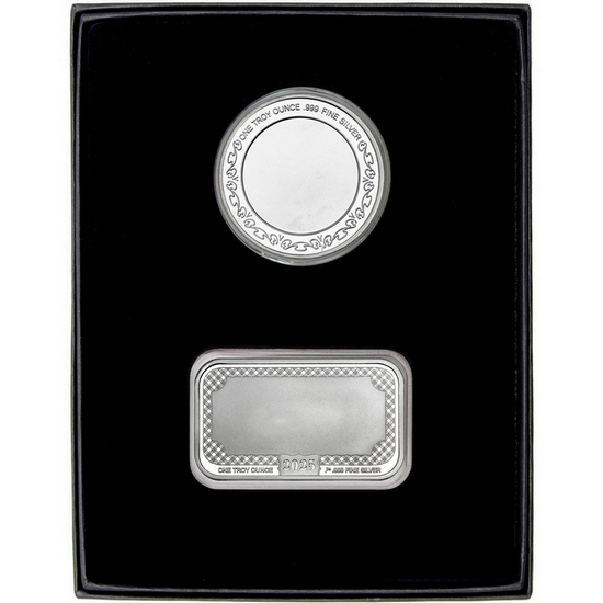 Retirement Year Happy Retirement Silver Bar and Blank Medallion 2pc Gift Set Retirement Year Happy Retirement Silver Bar and Blank Medallion 2pc Gift Set