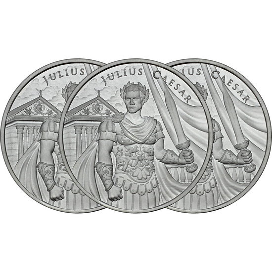 Julius Caesar Legendary Warriors Series 1oz .999 Silver Medallion 3pc
