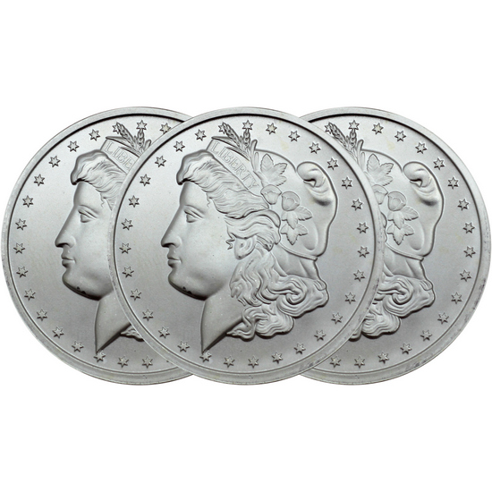 Morgan Dollar Replica 1oz .9999 Silver Medallion 3pc