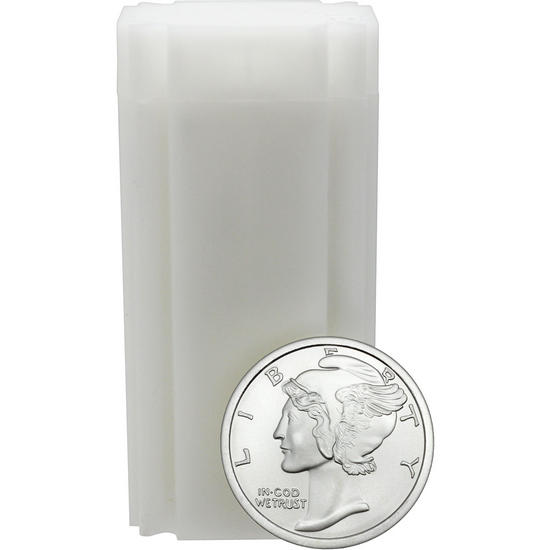 Mercury Dime Replica 2oz .999 Silver Medallion 25pc in Tube